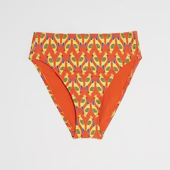 NEW ModCloth The Franky High-Waisted Bikini Bottom Orange Birds Plus 1X NWOT - Picture 2 of 6
